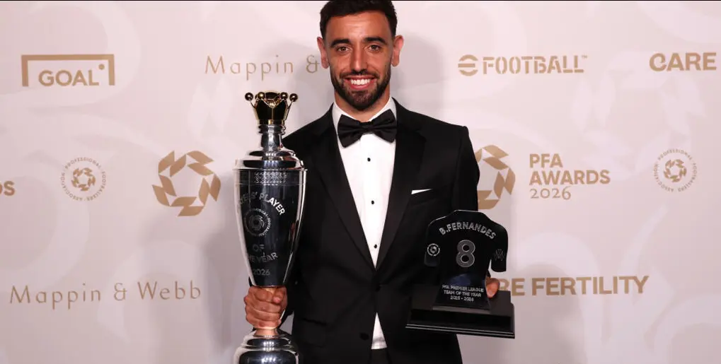 Menaklukkan Juara Premier League Declan Rice: Gelandang Manchester United Bruno Fernandes Dinobatkan sebagai PFA Players' Player of the Year