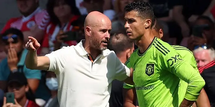 Ex-técnico do Manchester United Erik ten Hag revela: Cristiano Ronaldo abandonou o treino e não atingiu os padrões físicos